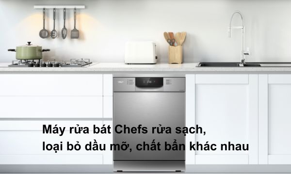 Máy rửa bát Chefs rửa sạch, loại bỏ dầu mỡ, chất bẩn khác nhau