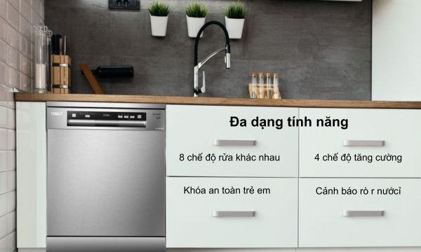 Máy rửa bát Chefs tích hợp nhiều tính năng