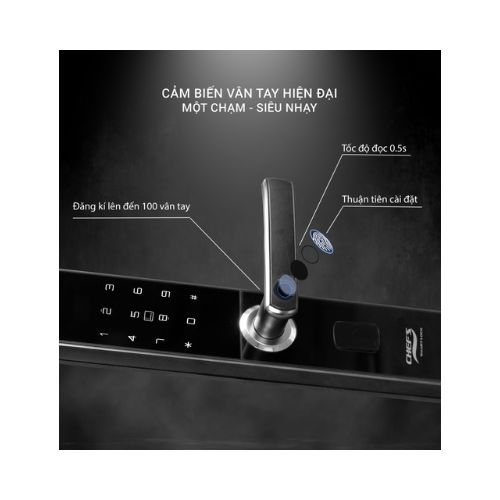 Cảm biến vân tay hiện đại khoá vân tay Chefs EH-A16SB Cảm biến vân tay hiện đại khoá vân tay Chefs EH-A16SB