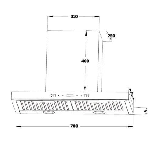 Kích thước máy hút mùi Chef’s EH-R107E3D