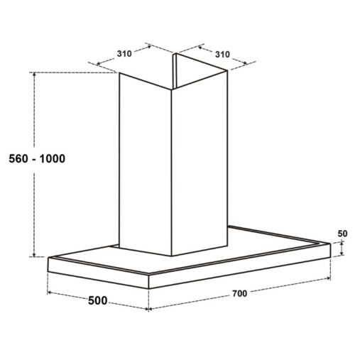Kích thước máy hút mùi Chefs EH-R107E7D