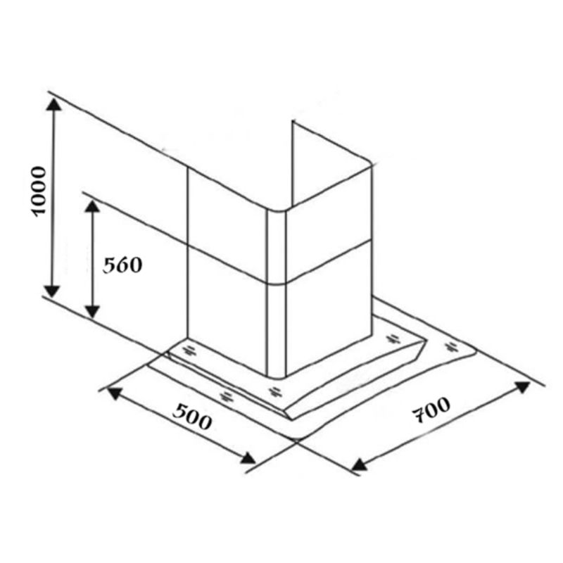 Kích thước máy hút mùi Chef’s EH-R308E7G Kích thước máy hút mùi Chef’s EH-R308E7G