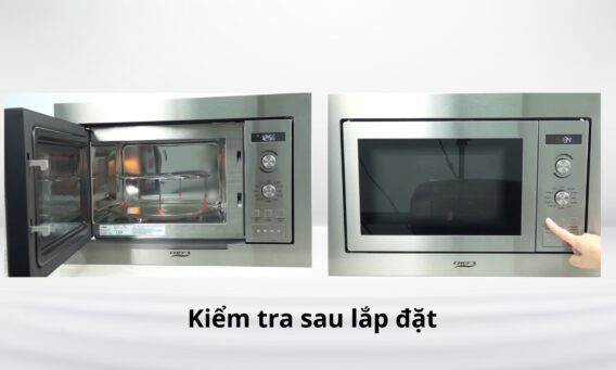 Bước 3 kiểm tra sau khi lắp lò vi sóng âm tủ Chefs