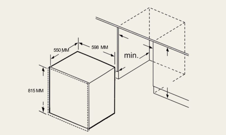 Kích thước máy rửa bát Chefs âm tủ