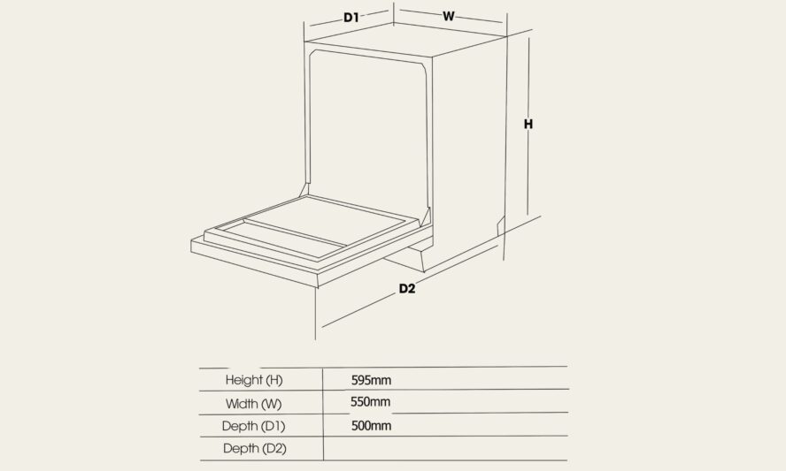 Kích thước máy rửa bát Chefs để bàn