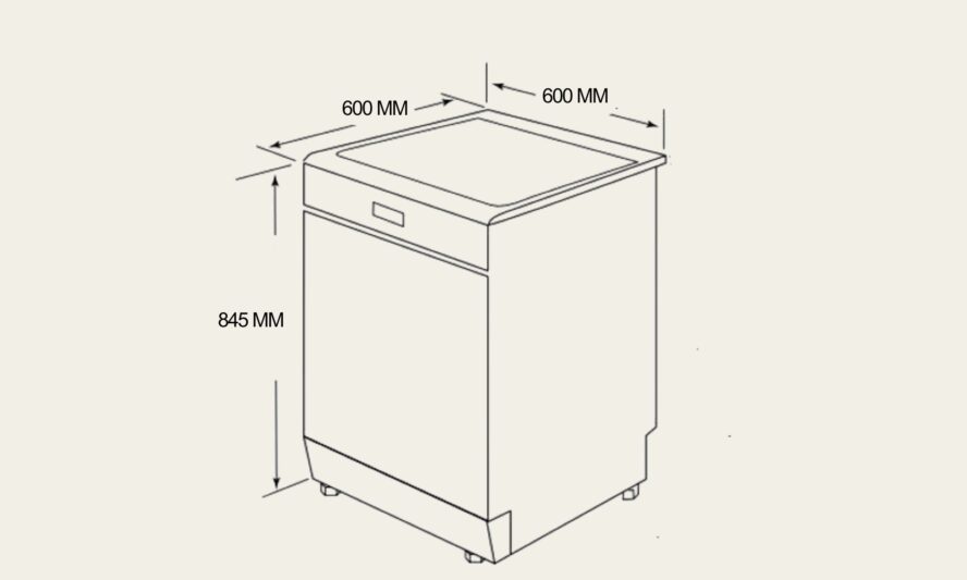 Kích thước máy rửa bát Chefs độc lập