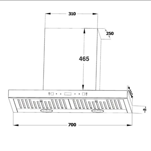 Kích thước máy hút mùi Chefs EH-R908E3T