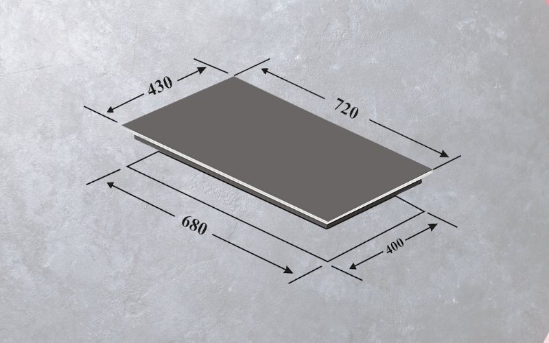 kích thước bếp hồng ngoại đôi chefs