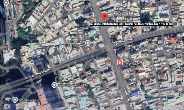 cửa hàng bếp từ Chefs chính hãng tại 877 Huỳnh Tấn Phát, Phường Phú Thuận, Quận 7, TP. Hồ Chí Minh