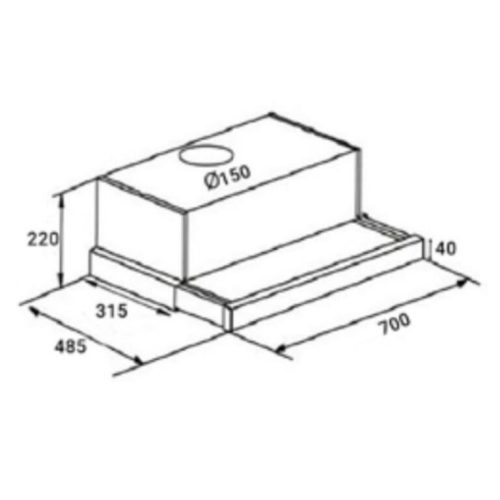 Kích thước Máy hút mùi âm tủ Chefs EH-R906E7S